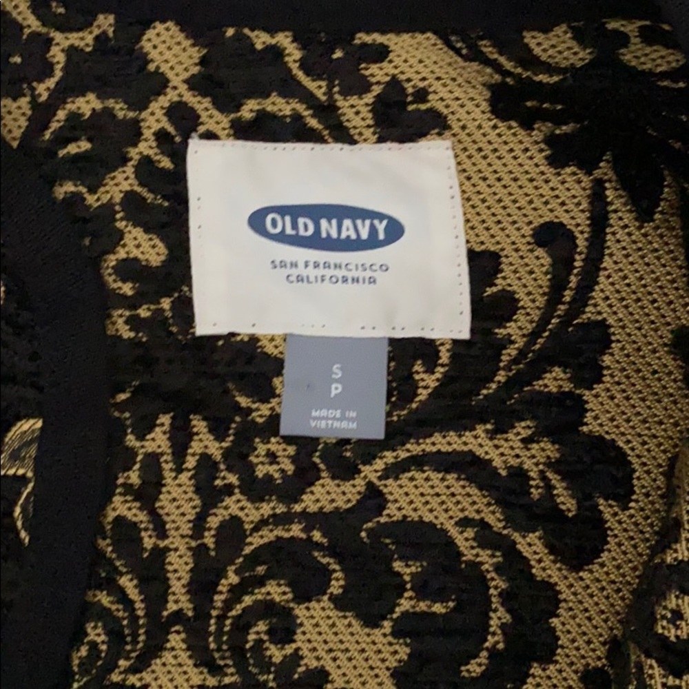 Old Navy black & gold baroque size small blazer - Picture 2 of 3